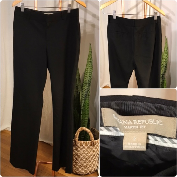 Banana Republic Pants - EUC BR Black wool stretch Martin Fit suit pants